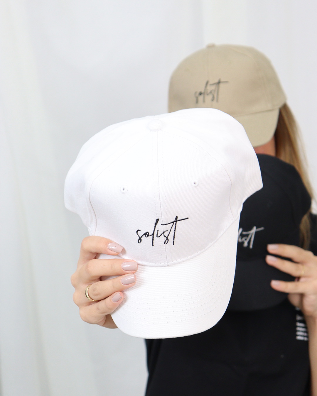 Solist Cap (Black, White, Beige) - Image 2