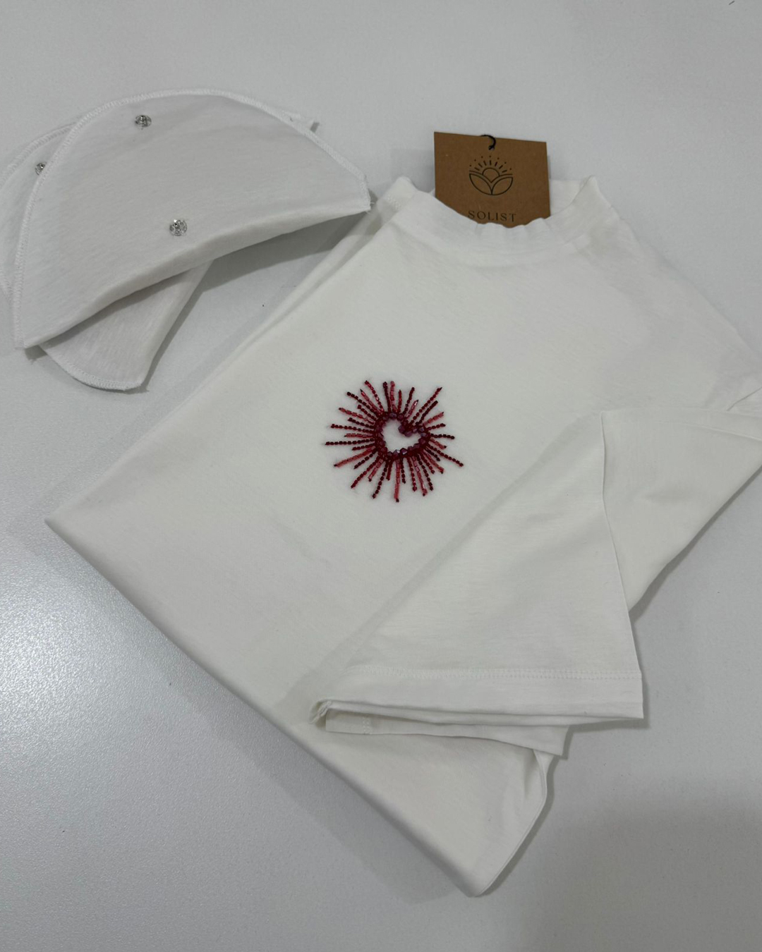 Red Heart Swarovski Tshirt (white) - Image 3